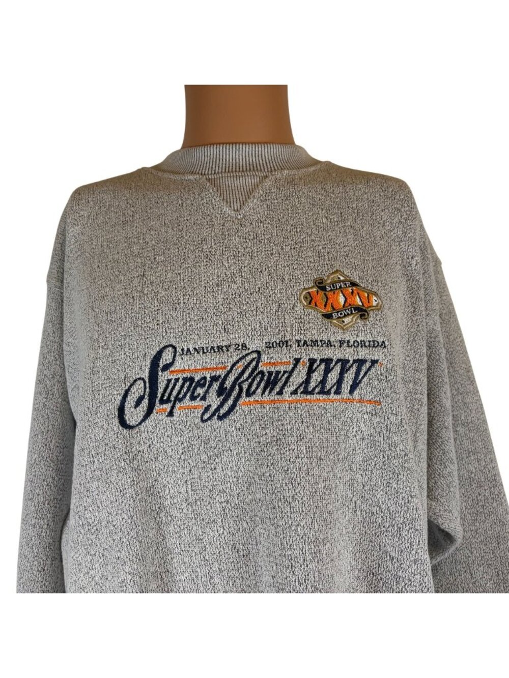 Vintage Super Bowl 35 Sweatshirt Mens Size L NFL Football Fleece Y2K